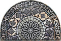 Door Mat Welcome Mat, Heavy Duty Outside Door Mat 23.6 x 35.4 Inch Round Front Door Rug Doormat for Entrance Home Non-Slip Rubber Rug for Front Door, Entryway, Patio (Grey)