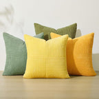 Topfinel Decorative Yellow Green Throw Pillow Covers 16×16,Boho Pillow Covers Set of 4 Soft and Cozy Velvet Double-Sided Designs,Mix and Match for Couch Boho Farmhouse Fall Home Decor