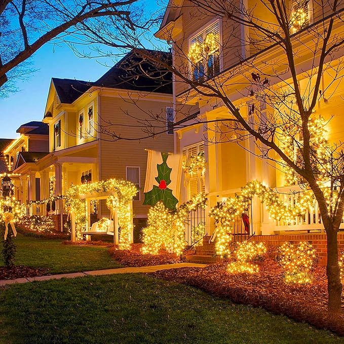 Solar Christmas Lights Outdoor, 137FT 400 LED Solar String Lights with Remote,19 Modes Waterproof Warm White Solar Fairy Lights Outdoor for Halloween Garden Home Festival Christmas Decorations