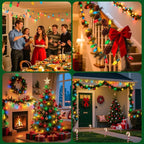 C9 Bulb String Lights Outdoor 100 Feet Multicolored Christmas Lights Green Wire for Outdoor Patio Room Christmas Tree Party Backyard Xmas Decoration, E17 Base, 100+4 Bulbs, Not Connectable