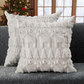 DFXSZ Christmas Pillow Covers 20x20 inch Set of 2 Cream White Christmas Tree Elk Decoration Soft Plush Faux Fur Jacquard Throw Pillows for Bedroom Sofa Holiday Festivals Winter Home Decor PTK069E20