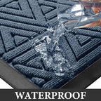 Yimobra Outdoor Mats for Front Door, Stops Mud & Dirt at Entrance, Fits Garage & Patio, All-Weather Waterproof Non Slip Outdoor Indoor Welcome Mat, 29.5x17 Blue