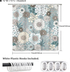 Floral Shower Curtain Rustic Various Floral Plant Curtain for Bathroom Tropical Botanical Farmhouse Waterproof Decor Shower Curtain with Hooks 72x72Inch