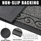 Yimobra Welcome Mats for Front Door 29.5x17, Heavy Duty Waterproof Outdoor Door Mat Outside Entrance, Non-Slip Low Profile Indoor Entryway Mat for Garage Patio, Black Gray