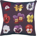 Charlotte Home Furnishings Floral Decorative Throw Pillow Cover 19x19 in, Pansies French Country Couch Pillow Case, Home Decor Cozy Tapestry Cushion Cover, European Cotton Jacquard Woven