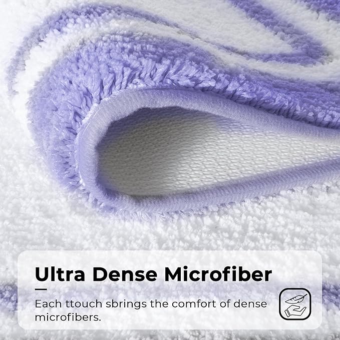 GRANNY SAYS Microfiber Bathroom Rugs Non Slip Washable, Water Absorbent Bathroom Mats for Tub Non Slip, Soft Bath Mats for Floor & Shower, Long Bath Rug, 24" x 36", 36" x 24", Purple