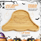 WILLKOMMEN Halloween Serving Tray, Ghost Shaped Charcuterie Board, Bamboo Serving Platter 10" x 9" for Party Child Spooky Cheese Appetizer Board Serving Plate Dishes for Snacks, Candy, Cookies