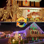 2 Pack Warm White to Multicolor Christmas Lights Indoor Outdoor, Super Bright 66FT 200 LED String Lights Waterproof, Twinkle Xmas Light with Timer for Bedroom Party Christmas Tree Decorations