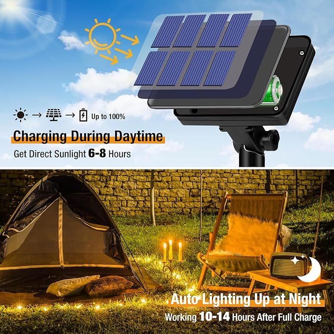 4 Pack Solar String Lights Outdoor - Total 320LED 132FT Solar Fairy Lights Waterproof 8 Modes, Copper Wire Solar Powered Twinkle Light for Outside Tree Garden Christmas Wedding Party Decor, Warm White