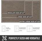 Sturdy Front Door Mat, Absorbent Muddy Dirt Resist Welcome Door Mats Outdoor Indoor, Stain and Fade Resistant, Non-Slip Rubber Backing Low Profile Doormat for Entryway, 30×17, Beige