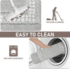 Gray Bathroom Rugs 24x47, Non Slip Washable Bath Mats,Super Soft Microfiber Bathroom Runner, Plush Fluffy Absorbent Bath Rugs for Sink Tub Basin Shower Floor