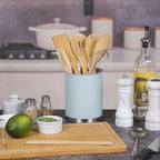 Creative Home Stainless Steel Utensil Holder– 6.3" Large Cooking Tool Organizer for Kitchen Decor and Countertop Storage, Stable Anti-Tip Design, Durable Powder-Coated Finish, Ocean Blue