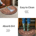 Door Mat Welcome Mat, Heavy Duty Outside Door Mat 23.6 x 35.4 Inch Round Front Door Rug Doormat for Entrance Home Non-Slip Rubber Rug for Front Door, Entryway, Patio (Orange)