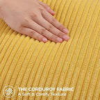Mecatny Corduroy Decorative Throw Pillow Covers 26x26 Set of 2 for Sofa Living Room, Soft Neutral Boho Couch Pillow Covers for Home Decor, Mustard Yellow