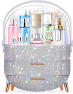 Teen Girls Gift Makeup Organizer, Skincare & Jewelry Storage, Cosmetics Display Case, Makeup Holder, Bathroom Organizer (Bling Rhinestone)