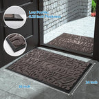 Yimobra Large Welcome Mat 36x24, Waterproof Non-Slip Outdoor Mats for Front Door Outside Entrance, Low-Profile Entryway Mat Indoor for Garage Patio, Brown