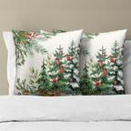 Christmas Tree Pillow Cover 20x20 Inch Set of 2, Rustic Pine Forest Xmas Winter Holiday Pillow Case Living Room Bedroom Cotton Cushion Covers for Sofa Couch Car Home Decor