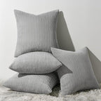 Topfinel Decorative Grey Throw Pillow Covers Cushion Cases, Set of 4 Soft Velvet Modern Double-Sided Designs, Mix and Match for Home Decor, Pillow Inserts Not Included (16x16 inch)