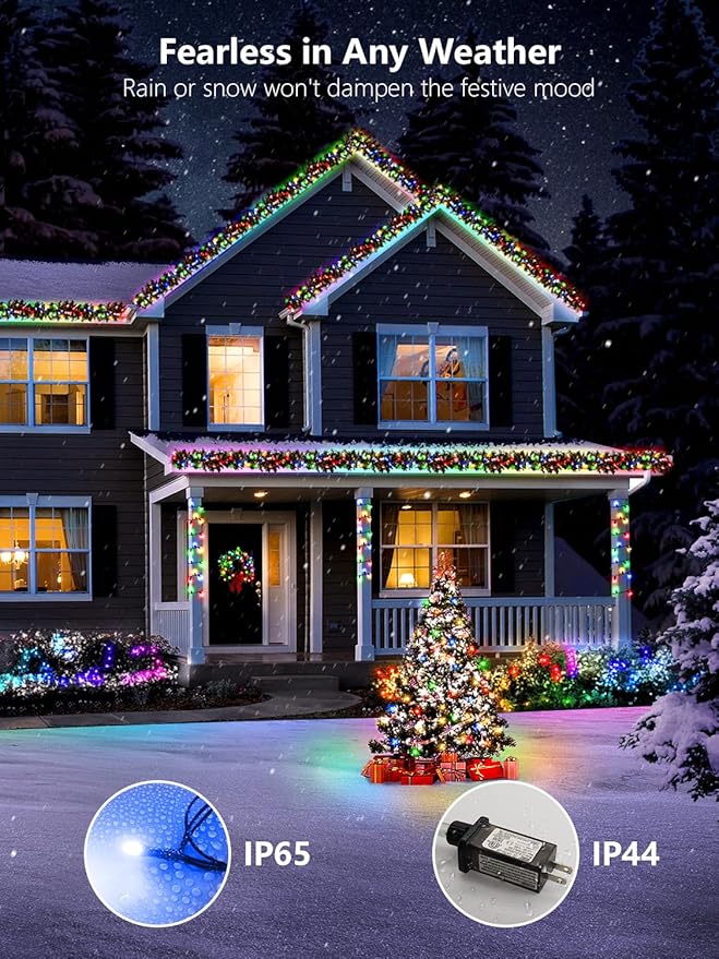 300 LED Color Changing Christmas String Lights, 100FT Warm White Multicolor Outdoor Fairy Lights with Remote, Timer, Memory, 8 Modes, Waterproof Christmas Tree Lights for Bedroom Classroom Patio Party
