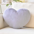 Grey Heart Pillows, Cute Heart Decorative Pillow, Heart Shaped Throw Pillows for Bed, Faux Rabbit Fur Plush Hoom Decor Pillow Cushion for Chair Sofa Living Room (Mini 12.9" x 9.8")