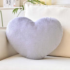 Grey Heart Pillows, Cute Heart Decorative Pillow, Heart Shaped Throw Pillows for Bed, Faux Rabbit Fur Plush Hoom Decor Pillow Cushion for Chair Sofa Living Room (Mini 12.9" x 9.8")
