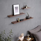 12 Inch Floating Shelves Wall Mounted Set of 2, Rustic Wall Shelves for Decor and Storage, Solid Walnut Wood Shelf, Picture Ledge for Bedroom/Bathroom/Living Room/Kitchen, Walnut Color, 12*4*1.5