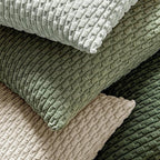 MIULEE Pack of 2 Decorative Throw Pillow Covers 24x24 Inch Soft Boho Striped Textured Corduroy Pillow Covers Modern Farmhouse Home Decor for Couch Bed Sofa Living Room Sage Green