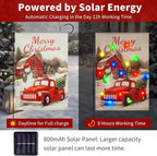 Lights Garden Flag,Double Sided Christmas LED Outdoor Christmas Yard Flag for Winter Outdoor Decoration (Multi_car, 28 * 40)
