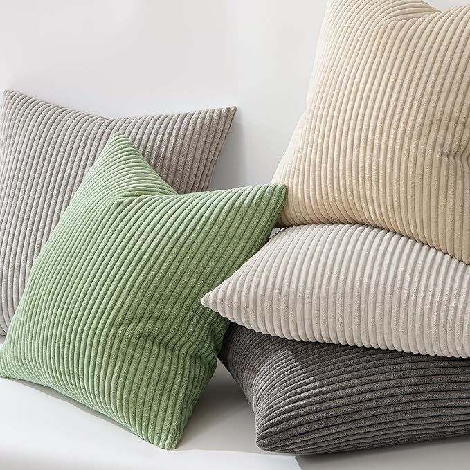 MIULEE Pack of 2 Pillow Covers Soft Soild Decorative Square Throw Pillow Covers Set Cushion Cases Pillowcases for Sofa Bedroom Car 20 x 20 Inch 50 x 50 Cm Sage Green