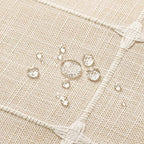 MitoVilla Beige Boho Shower Curtains for Modern Farmhouse Bathroom Decor, Cream Vintage Country Thick Polyester Linen Fabric Shower Curtain, Rustic Tassel Cloth Shower Curtain, 72 x 72