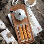 Acacia Wood Serving Platters and Trays - 14" x 5.5" Wooden Mini Charcuterie Boards, Small Cheese Board, Rectangle Wooden Tray for Kitchen Counter, Bathroom, Home Decor, Party (3, 14"X5.5")