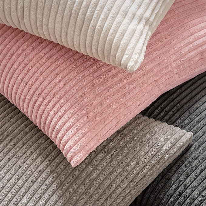 MIULEE Winter Pack of 2 Pillow Covers Soft Soild Decorative Square Throw Pillow Covers Set Cushion Cases Pillowcases for Sofa Bedroom Car 20 x 20 Inch 50 x 50 Cm Pink