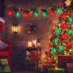 GOOTHY LED ST40 Red and Green Outdoor String Lights, 45FT Patio Lights Waterproof with 30 LED Red Green Shatterproof Bulbs, Hanging Outdoor Light for Home Party Backyard Garden Christmas Decorations