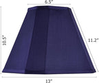 GO&SO Blue Lamp Shade Bell Lamp Shades Set of 2,Scalloped Lamp Shade 6.5"Top x 13"Bottom x 11.2"Slant Height x 10.5''Vertical Height, Silk Fabric Lamp Shades for Table Lamps,Floor Lamp,Easy Assembly