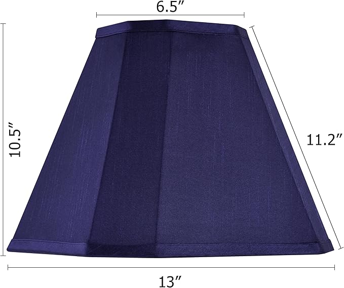 GO&SO Blue Lamp Shade Bell Lamp Shades Set of 2,Scalloped Lamp Shade 6.5"Top x 13"Bottom x 11.2"Slant Height x 10.5''Vertical Height, Silk Fabric Lamp Shades for Table Lamps,Floor Lamp,Easy Assembly