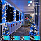 750 LED 256ft Outdoor Christmas Lights, Super Long String Light 8 Modes Timer Memory, Outsite Waterproof Dark Green Wire Fairy Light String for Xmas Tree Wedding Holiday Party Decorations Blue & White