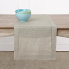 Solino Home Linen Natural Table Runner 36 Inches - Classic Hemstitch, 100% Pure Linen Coffee Table Runner 14 x 36 Inch Ideal for Dresser Tables - Fall, Halloween, Thanksgiving, Christmas, Holiday