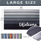 Bulijojo Grey Entrance Door Mat Large 17 x 30 Inch Entry Way Doormat Front Door Rug Outdoor Heavy Duty Welcome Mat, Non Slip Rubber Back Low Profile