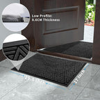 Yimobra Outdoor Mats for Front Door, Stops Mud & Dirt at Entrance, Fits Garage & Patio, All-Weather Waterproof Non Slip Outdoor Indoor Welcome Mat, 29.5x17 Black