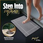 Pearl Linens Pack of 6 Washable Cotton Bath Mat 18x25 - Soft & Absorbent Quick Dry Bathroom Mat Set, Not Bathroom Rugs After Shower Mat, Terry Bath Tub Mat, 687 GSM Light Grey