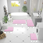 OLANLY Bathroom Rugs 47x17, Extra Soft Absorbent Chenille Bath Rugs, Rubber Backing Quick Dry, Machine Washable Bath Mats for Bathroom Floor, Tub and Shower, Home Decor Accessories, Pink