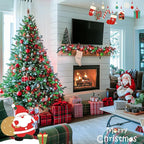 JMEXSUSS 500 LED Red White and Green Christmas Lights, 8 Modes 163ft String Light Plug in with Remote Control, Clear Wire Christmas String Lights Outdoor Waterproof for Outside Tree Yard Wedding