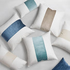 EVERGRACE x Kinsey Walsh Signature Velvet Panel Cotton Pillow Covers Set of 2, Decorative Pillow Covers 22"x22" for Couch, Square Cushion Cases for Sofa Bedroom Living Room, Off White Pearl