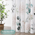QiyI 72x72 White Floral Shower Curtain, 3D Embossed Butterflies, Waterproof Fabric, Set with Hooks