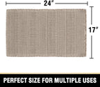H.VERSAILTEX Upgraded Waffle Bath Mat Super Absorbent Non Slip Bath Rug 17" x 24", Irish Cream