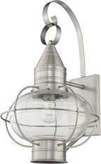 Livex 26904-91 Transitional One Light Outdoor Wall Lantern from Newburyport Collection in Pwt, Nckl, B/S, Slvr. Finish, Brushed Nickel