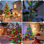 echosari Connectable Christmas String Lights, 400 LED Dual Color Changing String Lights Plug in 66Ft with Timer for Tree Garden Indoor Decor (Warm White & Multicolor)