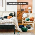 Knot Pillow Ball, Soft Decorative Throw Pillows Cushion, 11 Inch Round Plush Knotted Pillows Black Pillow, Modern Home Throw Knot Decorative Cushion for Bedroom, Sofa, Couch