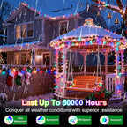 750 LED 240FT Christmas String Lights Outdoor, 12 Pro Modes and Timer Memory & Brightness, Plug in Outdoor Waterproof Clear Wire Twinkle Light for for Xmas Yard Tree Wedding Party Decor (Multicolor)
