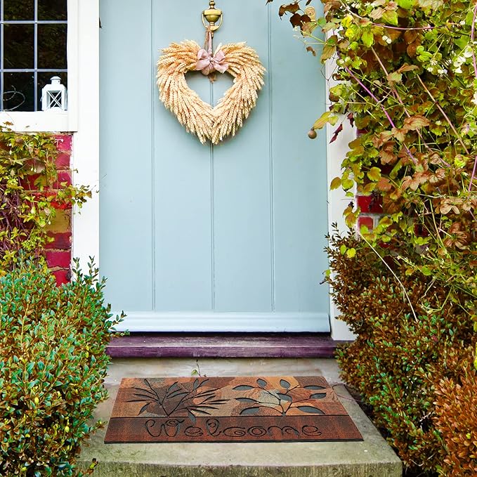 CHICHIC Door Mat Welcome Mat 18x 30 Inch Front Door Mat Outdoors for Home Entrance Outdoors Mat for Outside Entry Way Doormat Entry Rugs, Heavy Duty Non Slip Rubber Back Low Profile, Fall Leaves